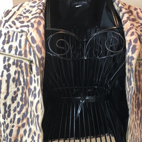 Vintage Sharon Endick Kate PolySuede Crop Leopard Print Jacket in Size M - Picture 9 of 9